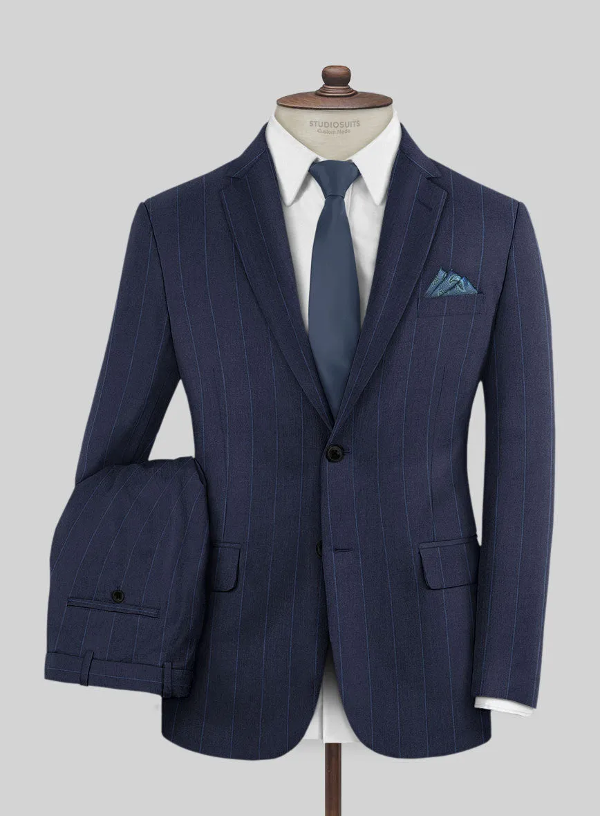 Caccoppoli Sun Dream Colta Blue Wool Silk Suit